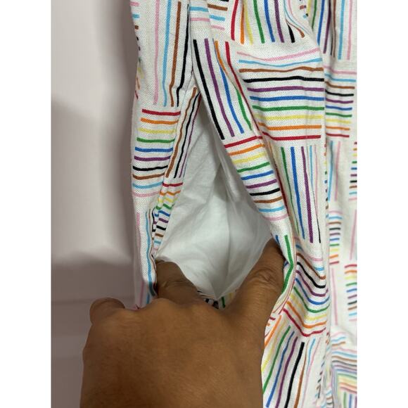 Target Pride Rainbow Striped Gender Inclusive Linen Babydoll Dress Sz L Festival - Picture 5 of 7